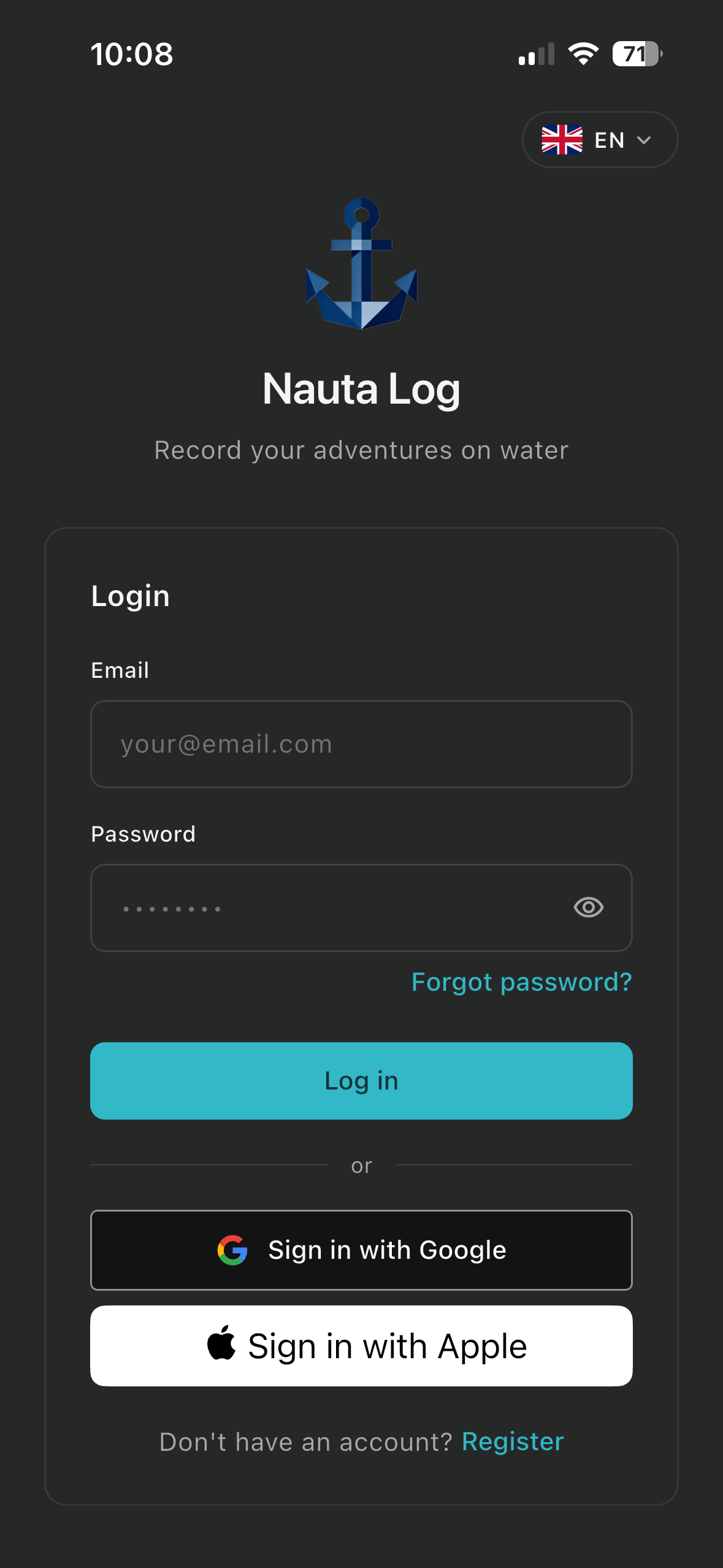 Nauta Log app screenshot